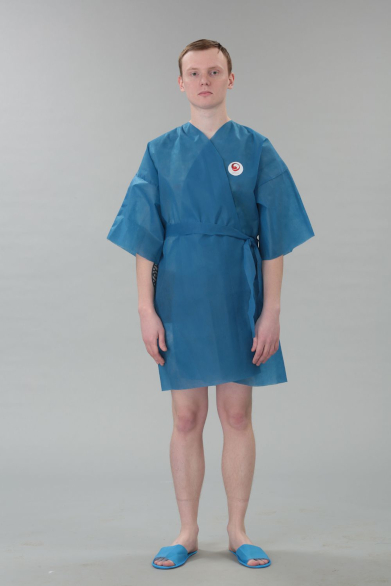 Халат-кимоно, короткий рукав, пл. 40 г/м2, синий
