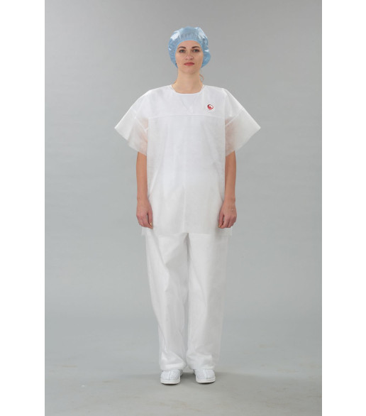 Костюм одноразовый промышленный (туника короткий рукав, брюки), пл. 30 г/м2