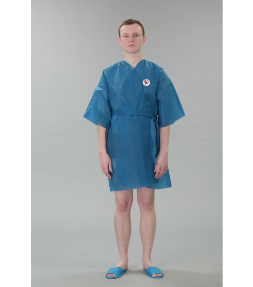 Халат-кимоно, короткий рукав, пл. 40г/м2, синий