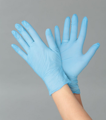 Перчатки нитриловые нестерильные неопудренные текстурированные, голубые