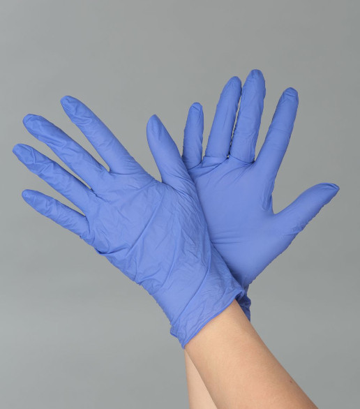 Перчатки нитриловые нестерильные неопудренные текстурированные, фиолетовые